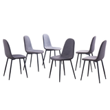 Noelle Side Chair in Black (Set of 6), Grey/Black