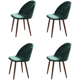 Weller Velvet Side Chair(Set of 4), Dark Green