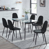 OPEN BOX - 6 PCS Upholstered Black Dining Chair