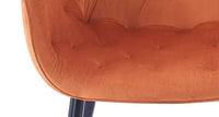 Tufted Velvet Arm Chair in Orange